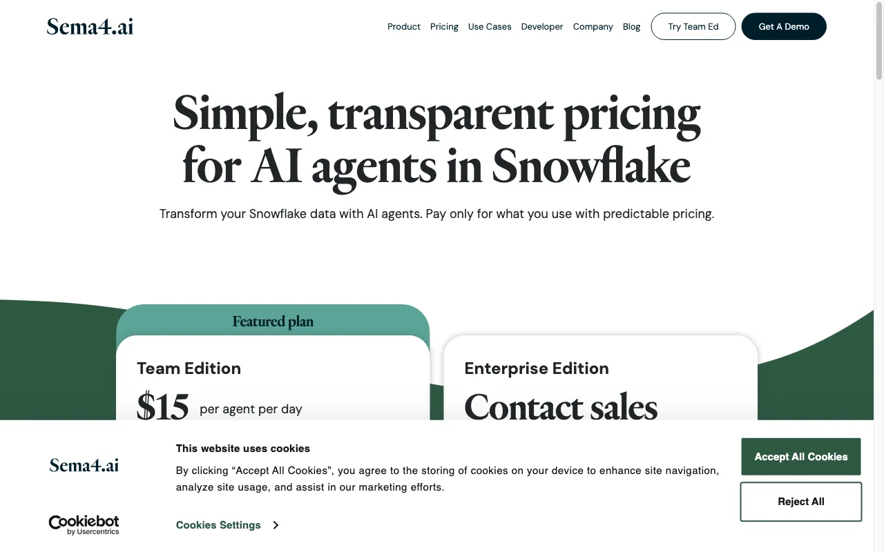 Sema4.ai — pricing page