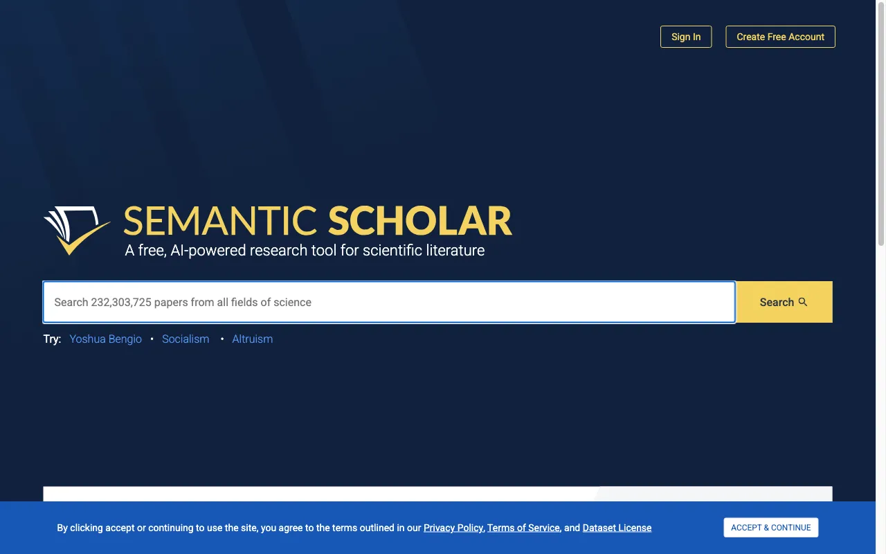 Semantic Scholar — preview screenshot