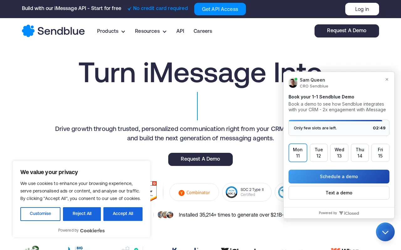 Sendblue — preview screenshot