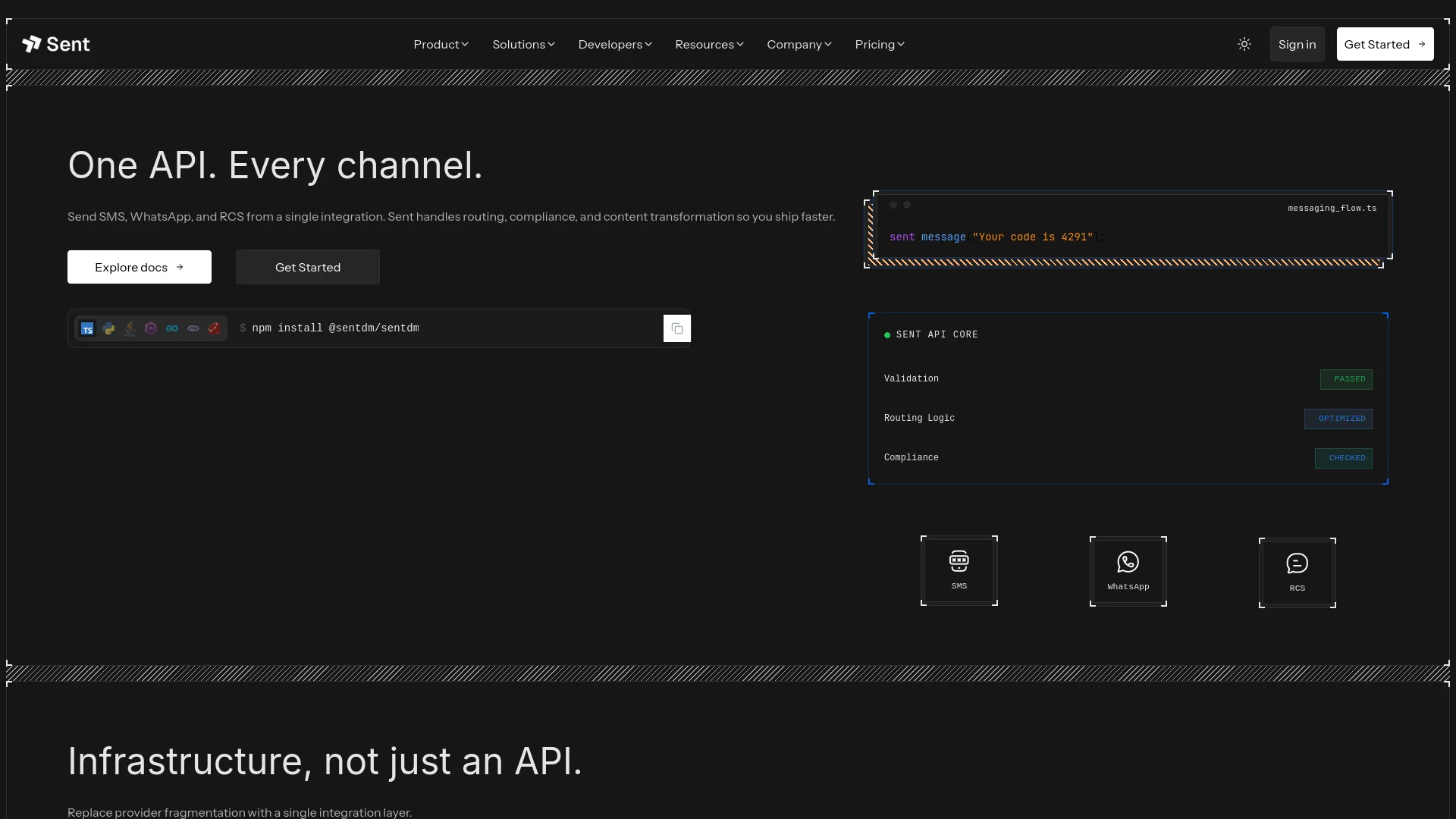 Sent.dm — preview screenshot