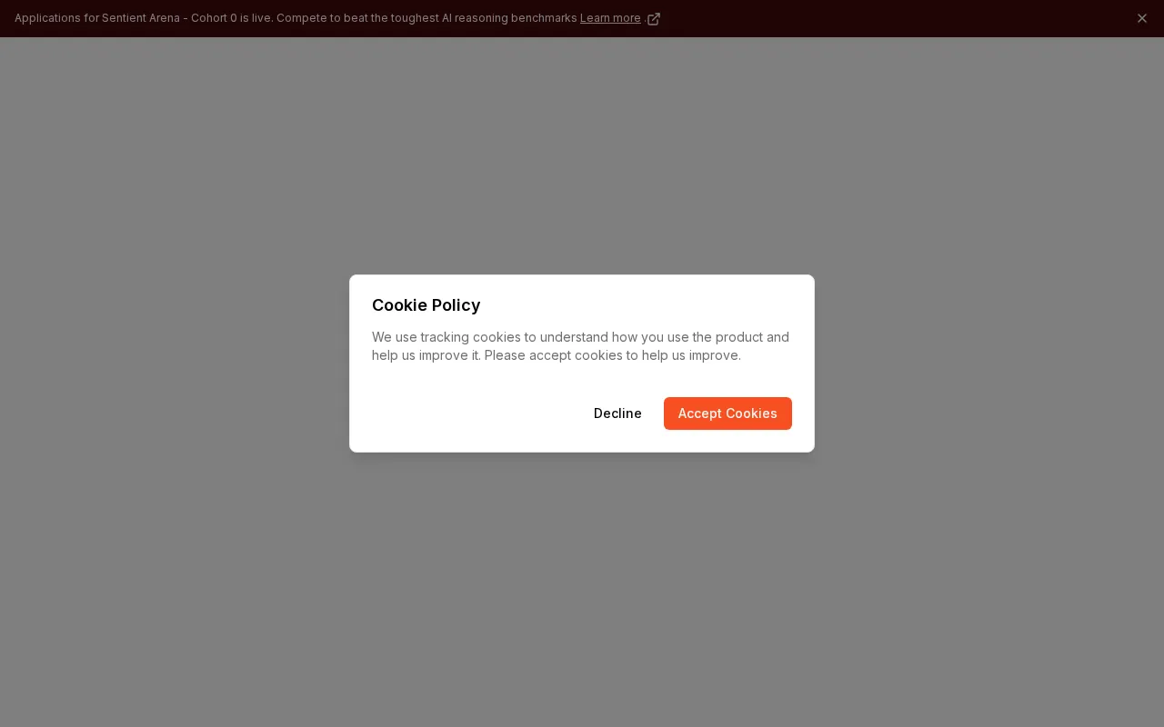 Sentient Chat — pricing page
