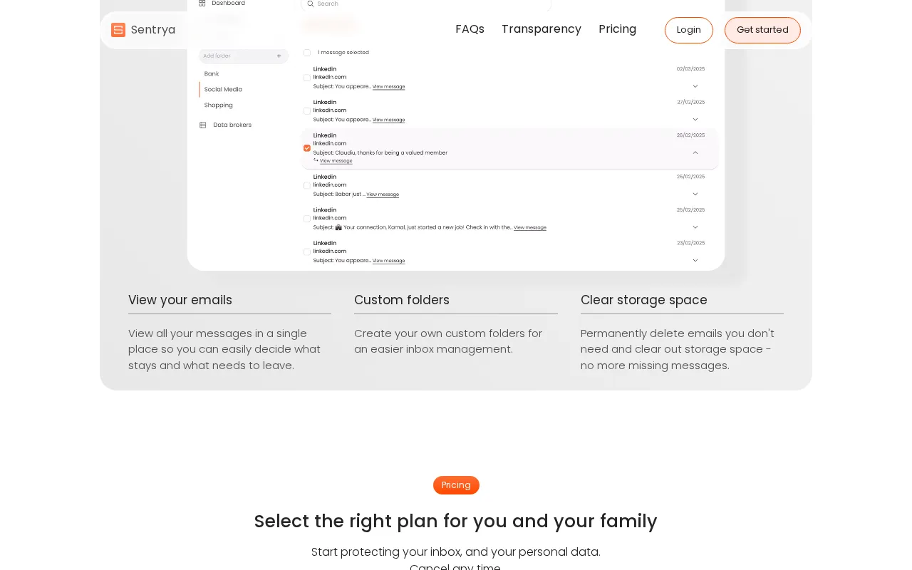 Sentrya — pricing page