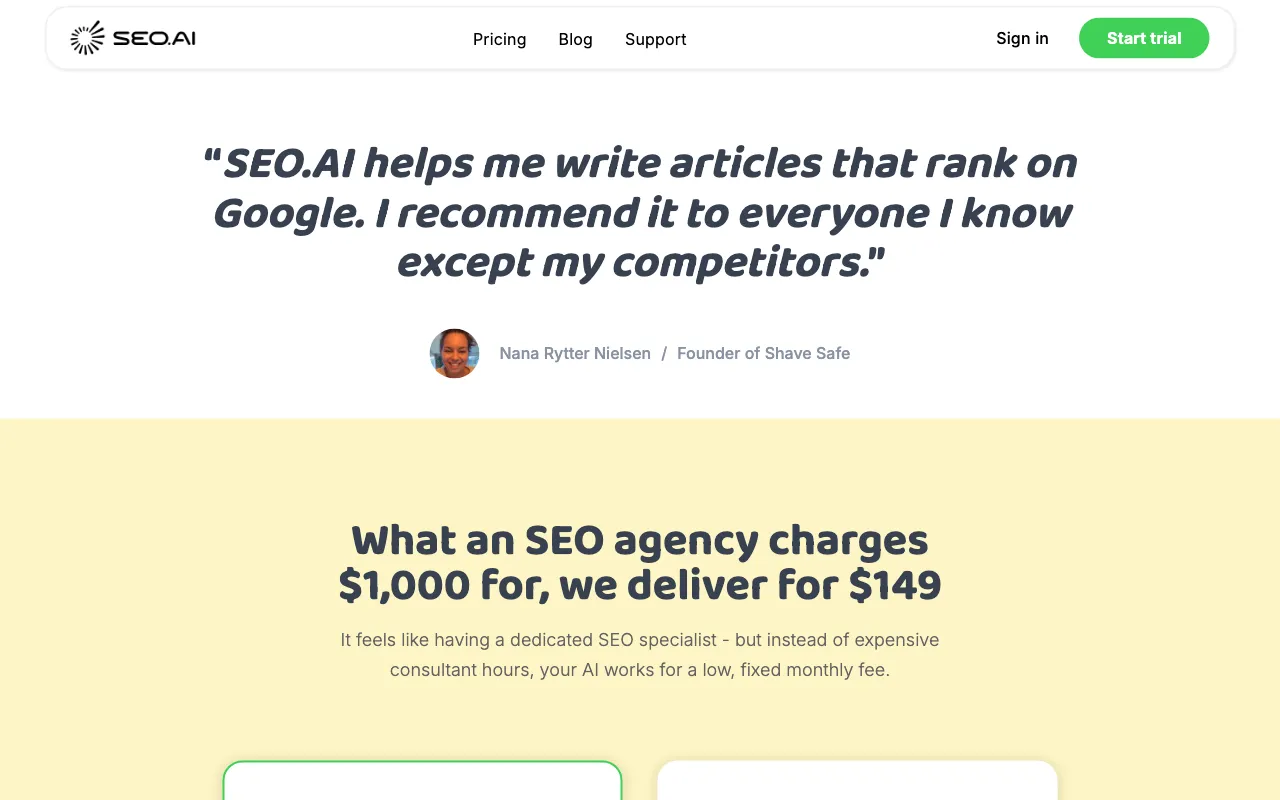 Seo.ai — pricing page