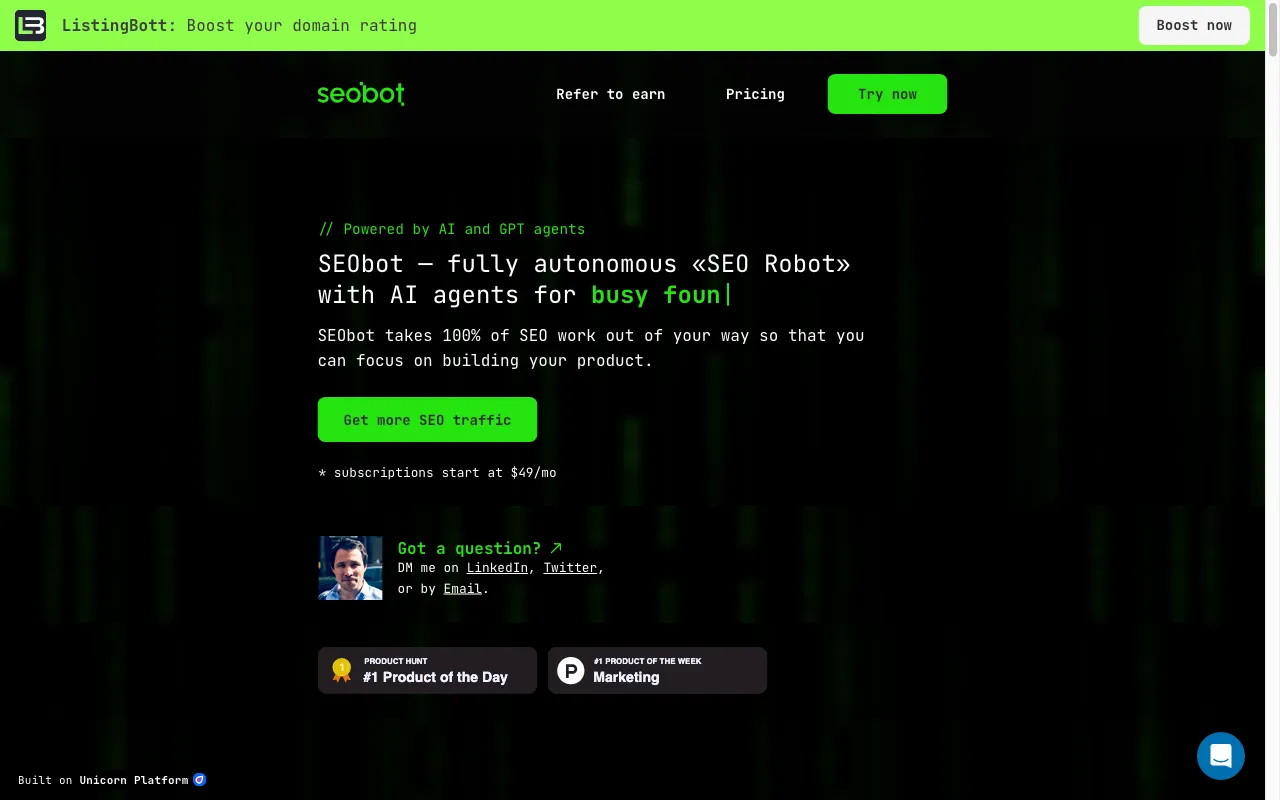 SEO Bot — preview screenshot