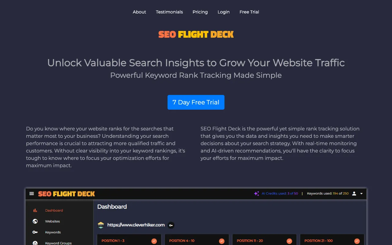 SEO Flight Deck — preview screenshot