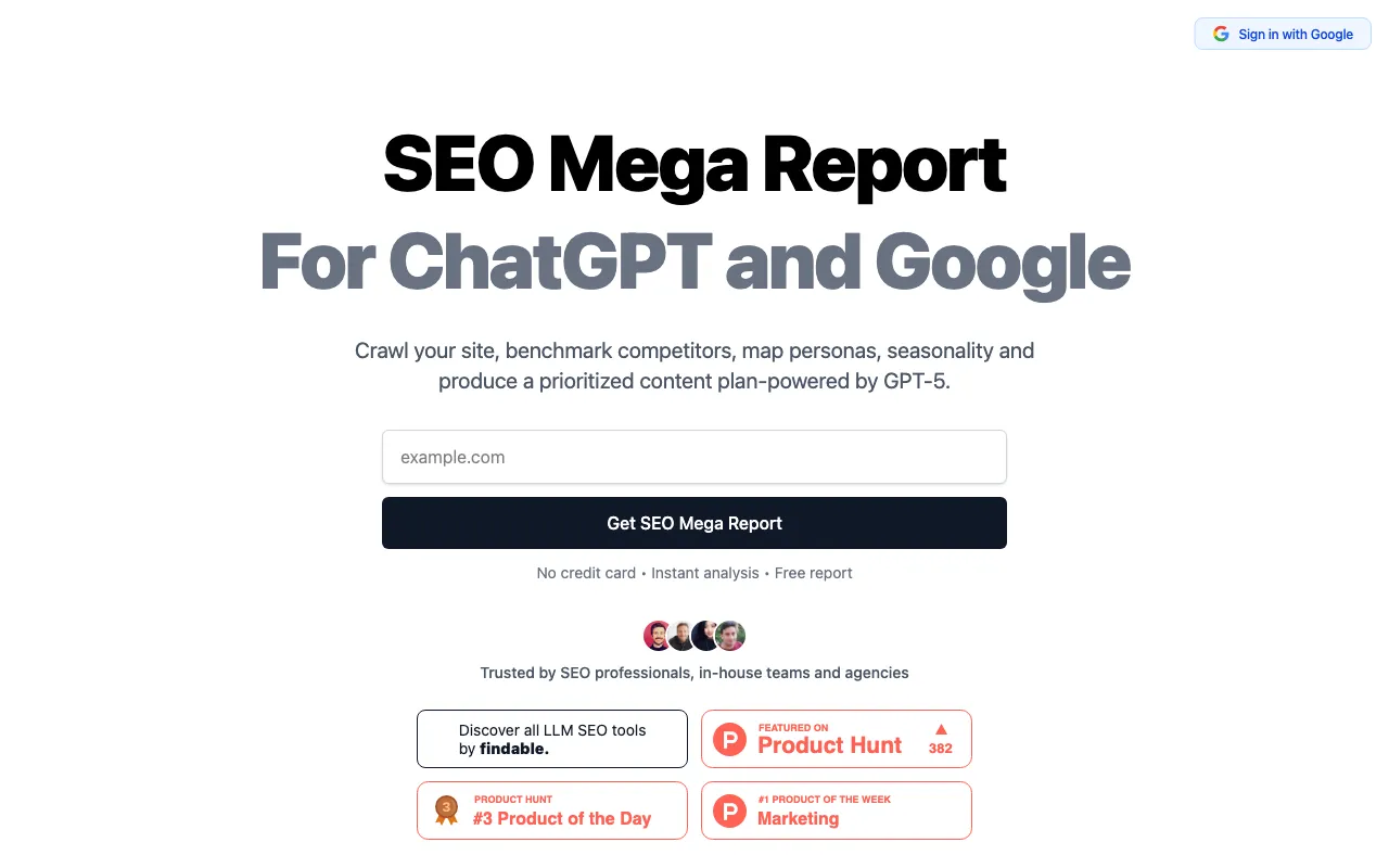 SEO Mega Report — preview screenshot