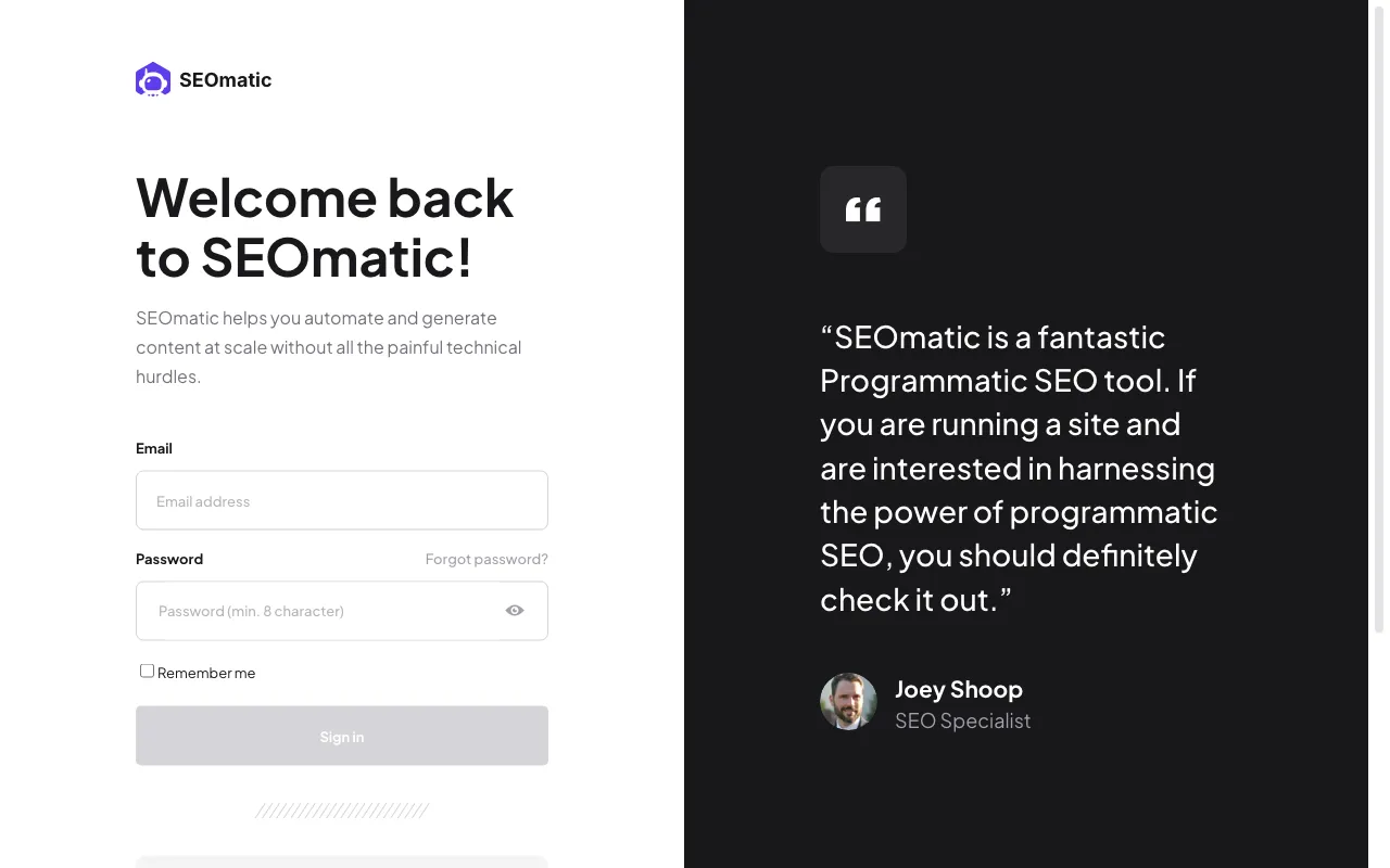 SEOmatic AI — preview screenshot