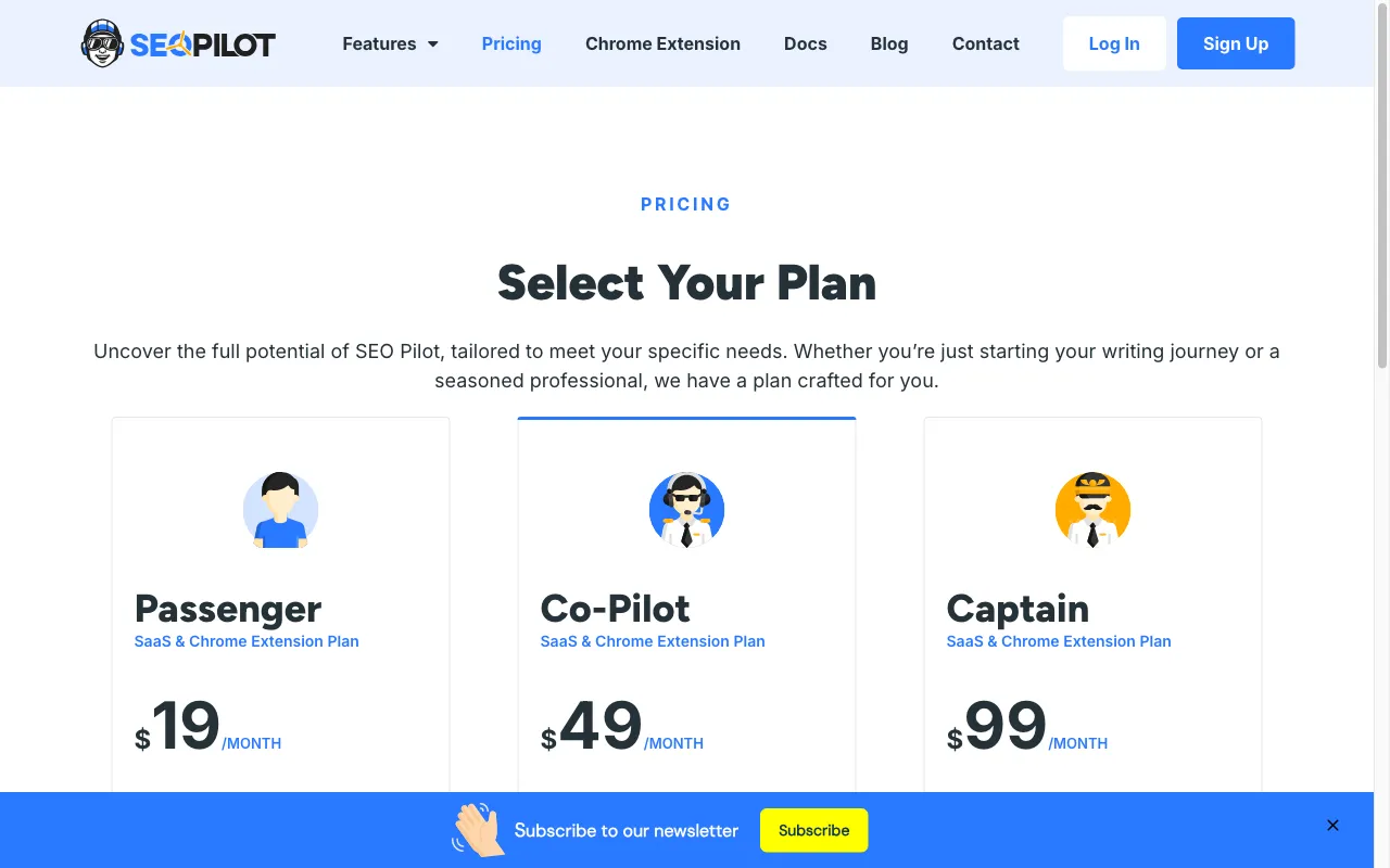 SEOPilot — pricing page