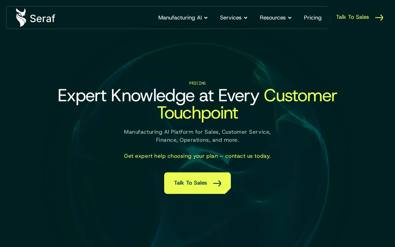 Seraf AI — pricing page
