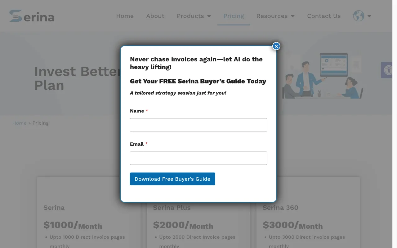 serina — pricing page