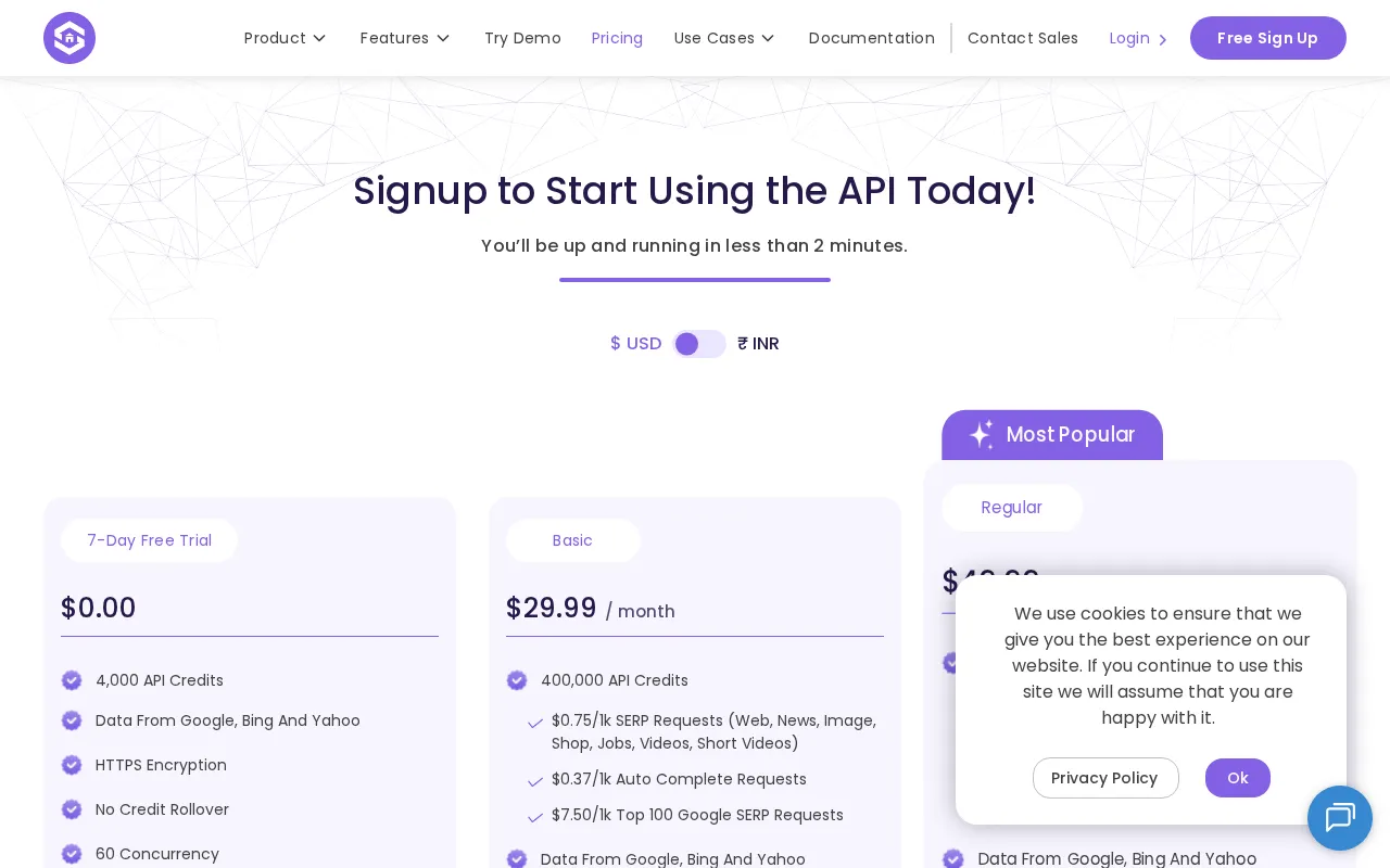 Serphouse — pricing page