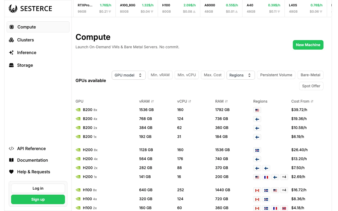 Sesterce Cloud — preview screenshot