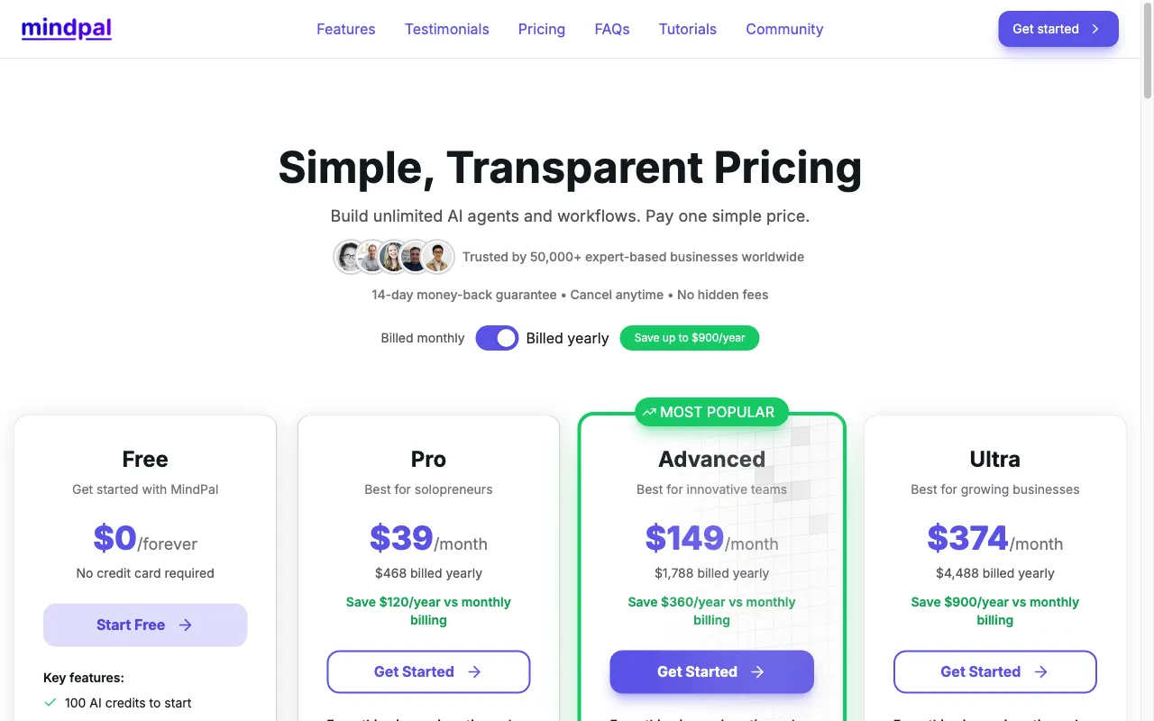 Set & Forget by MindPal — pricing page