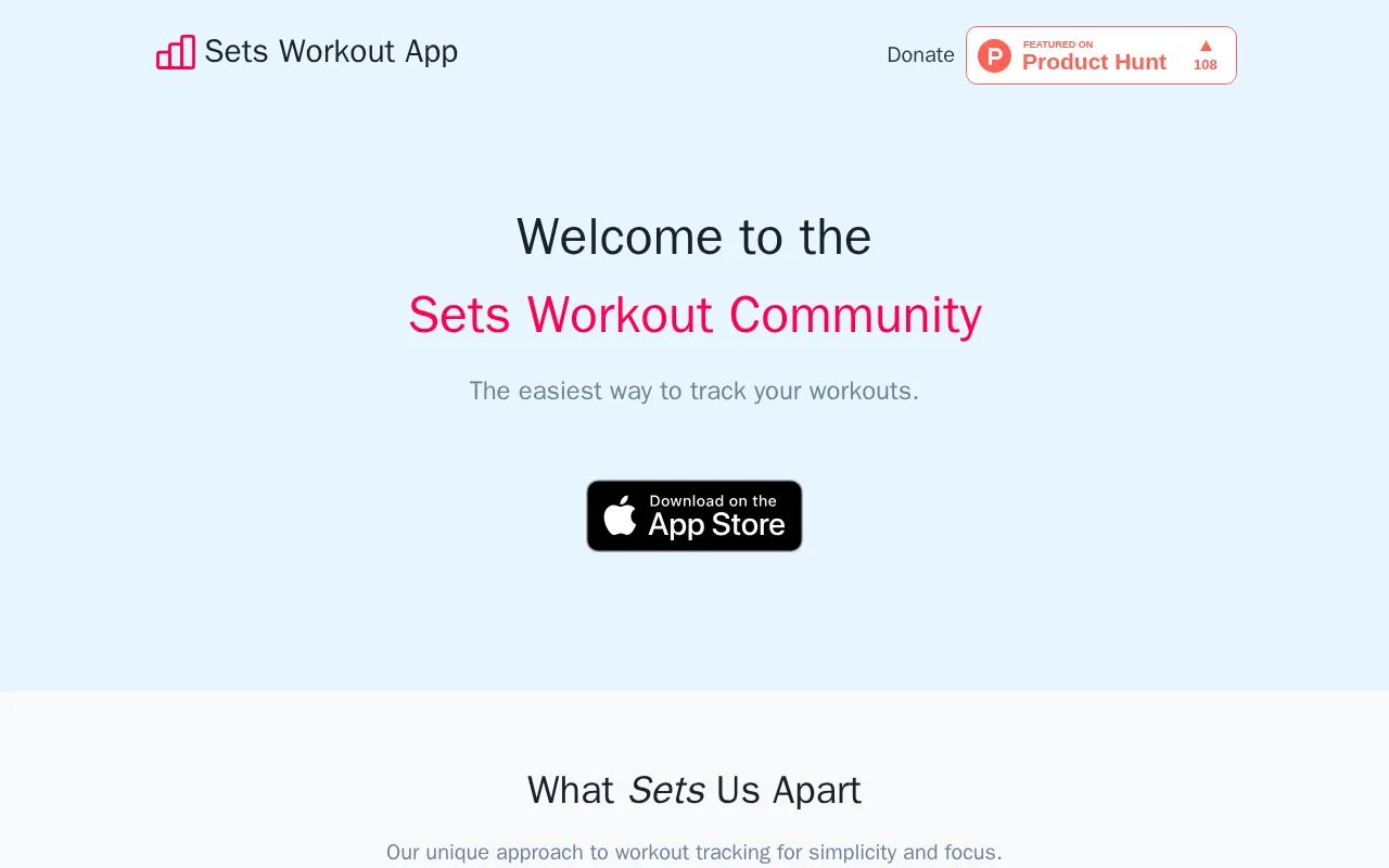 Sets Workout App — preview screenshot