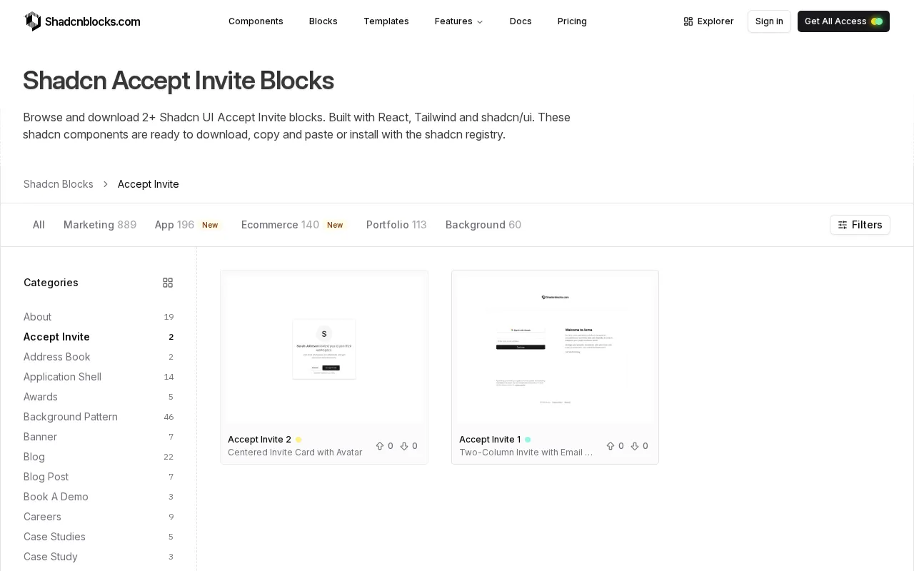 Shadcnblocks — preview screenshot