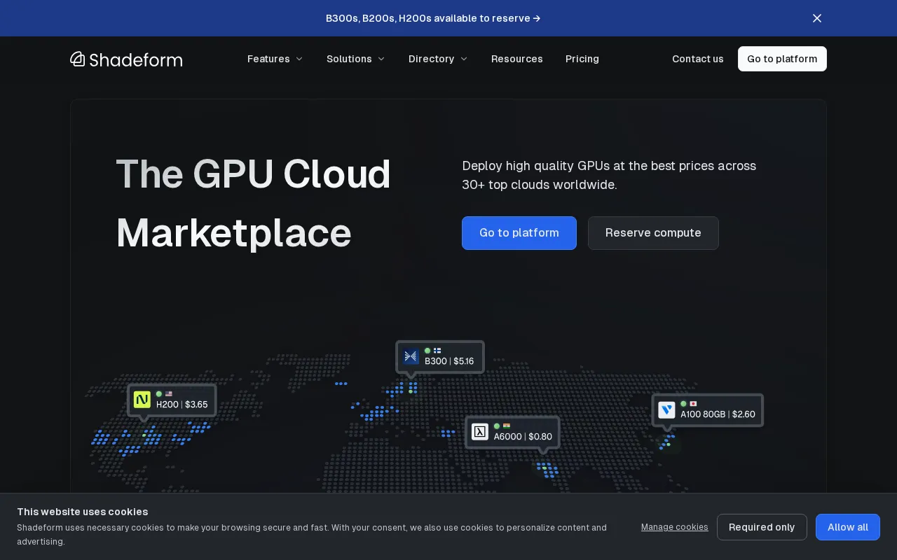Shadeform - The GPU Cloud Marketplace — preview screenshot