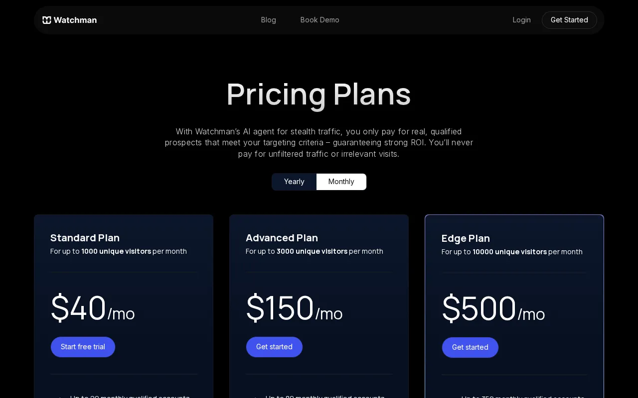 Watchman AI — pricing page