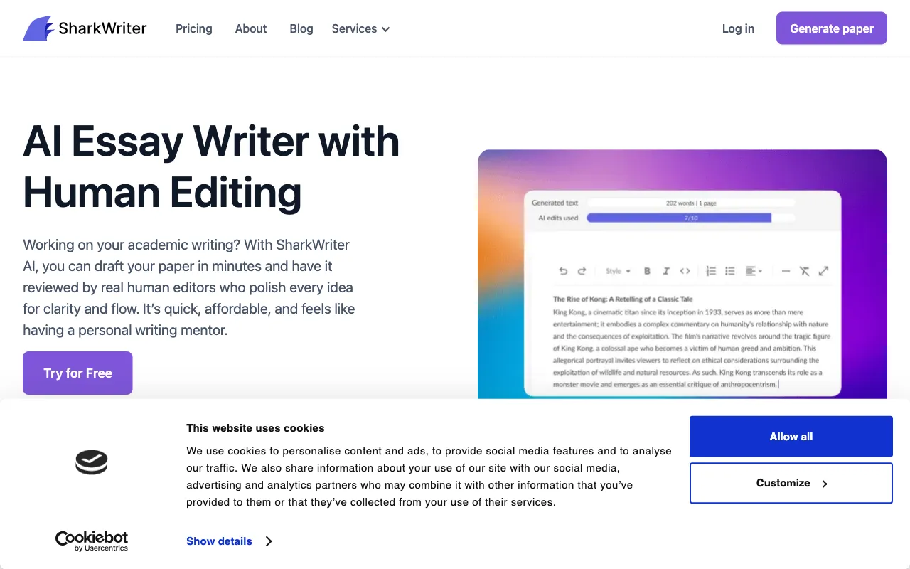 Sharkwriter.ai — preview screenshot