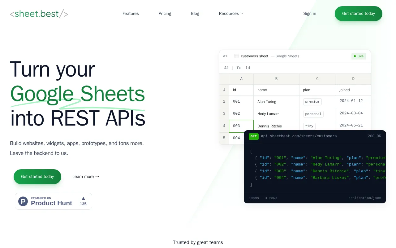 Sheet Best — preview screenshot