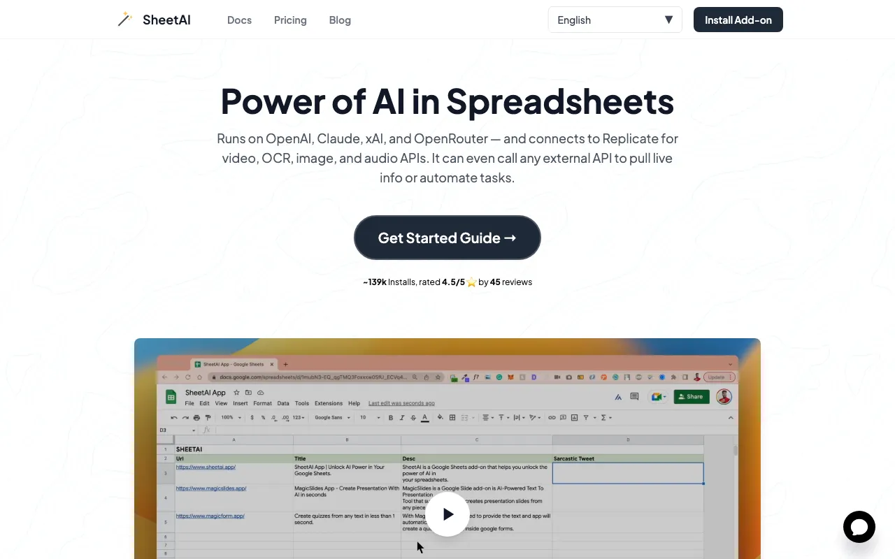 SheetAI.app — preview screenshot