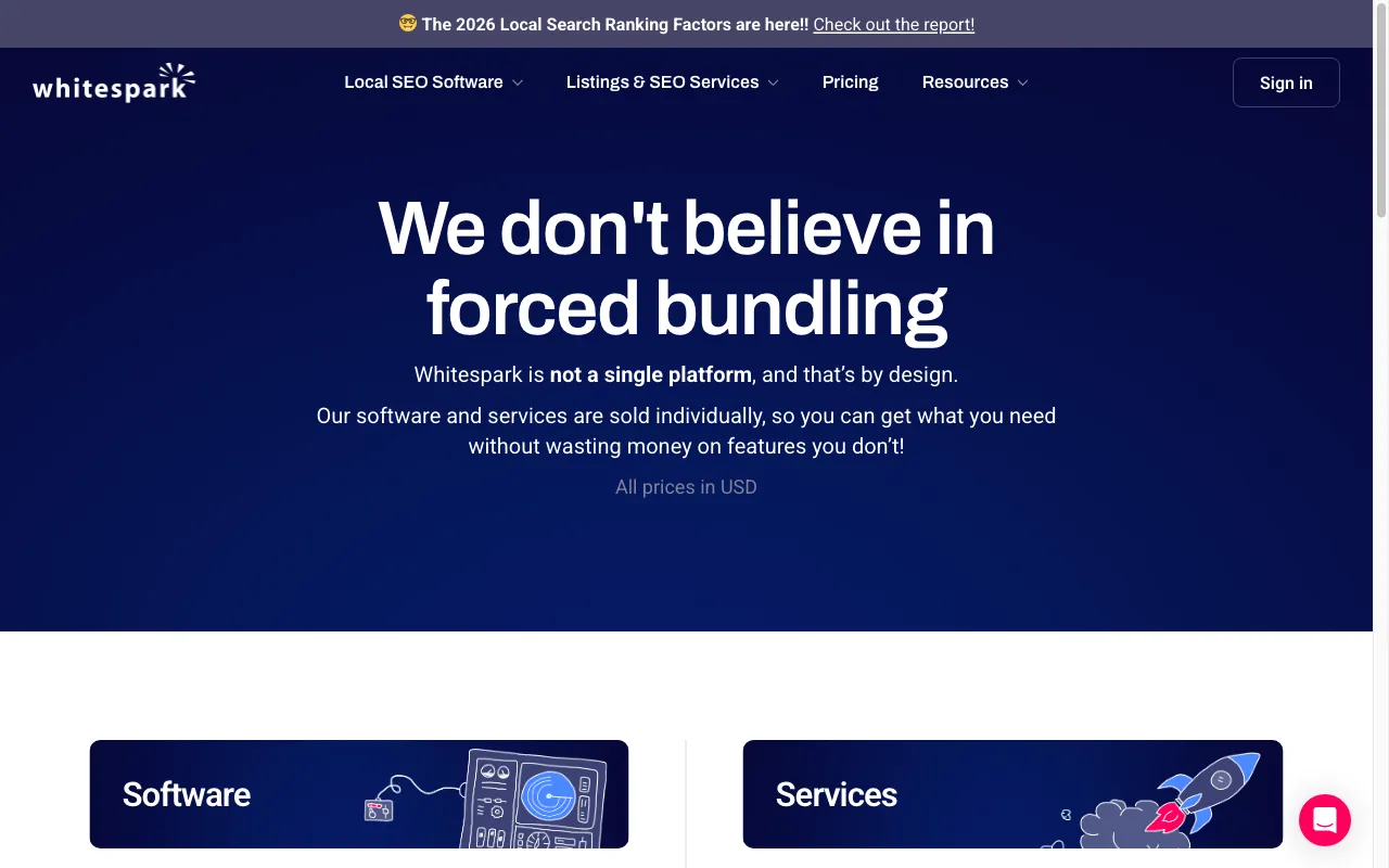 Whitespark — pricing page