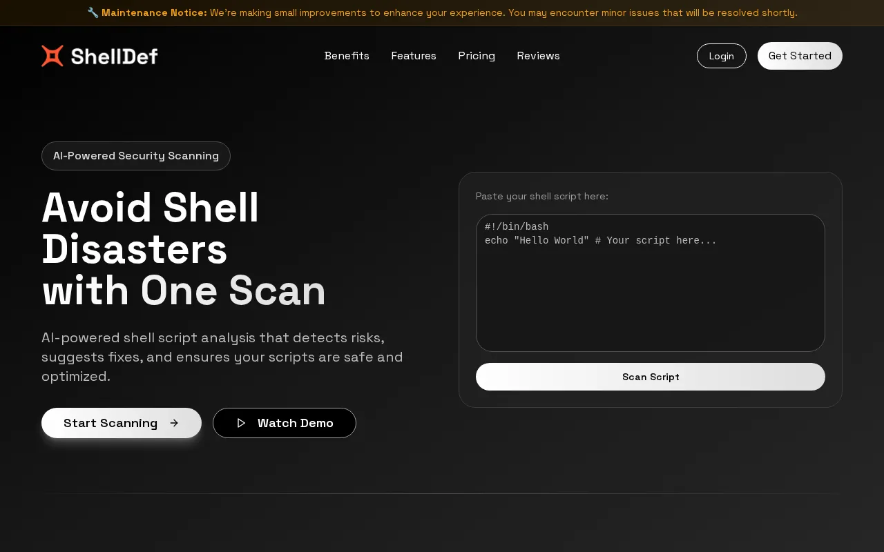 ShellDef — pricing page