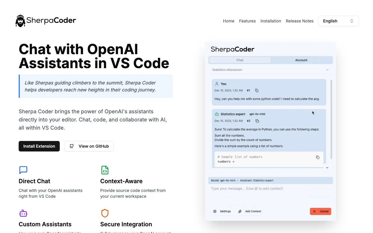 Sherpa Coder — preview screenshot