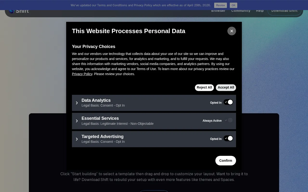 Shift Browser — preview screenshot