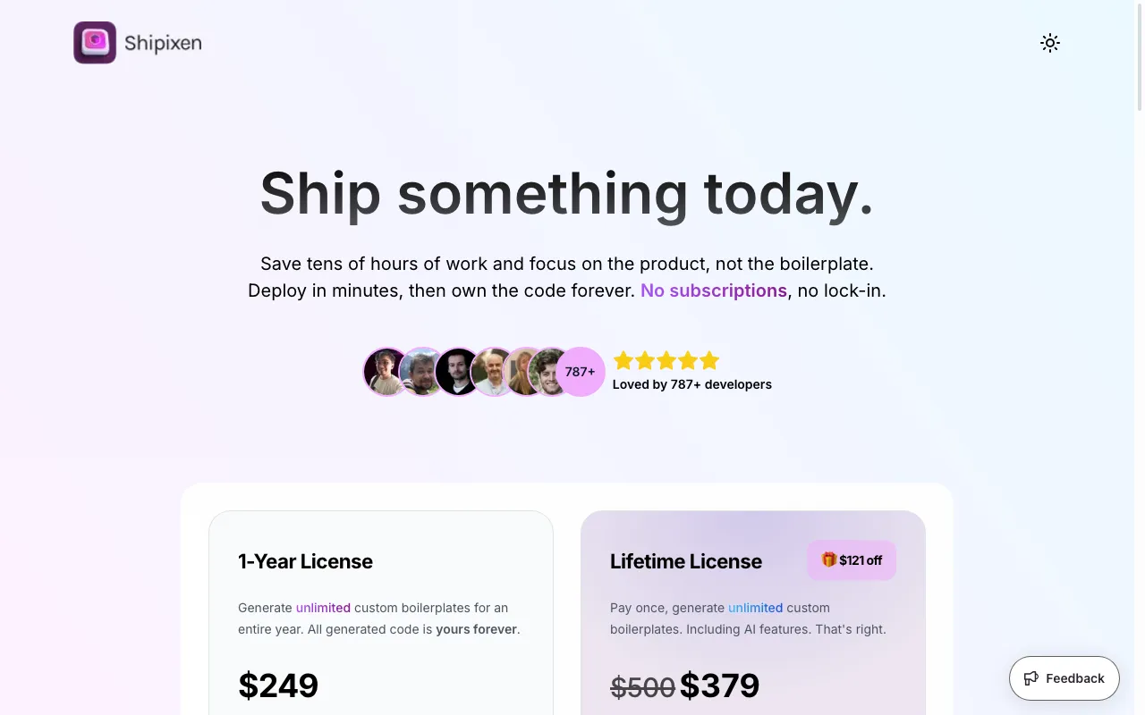 Shipixen — pricing page