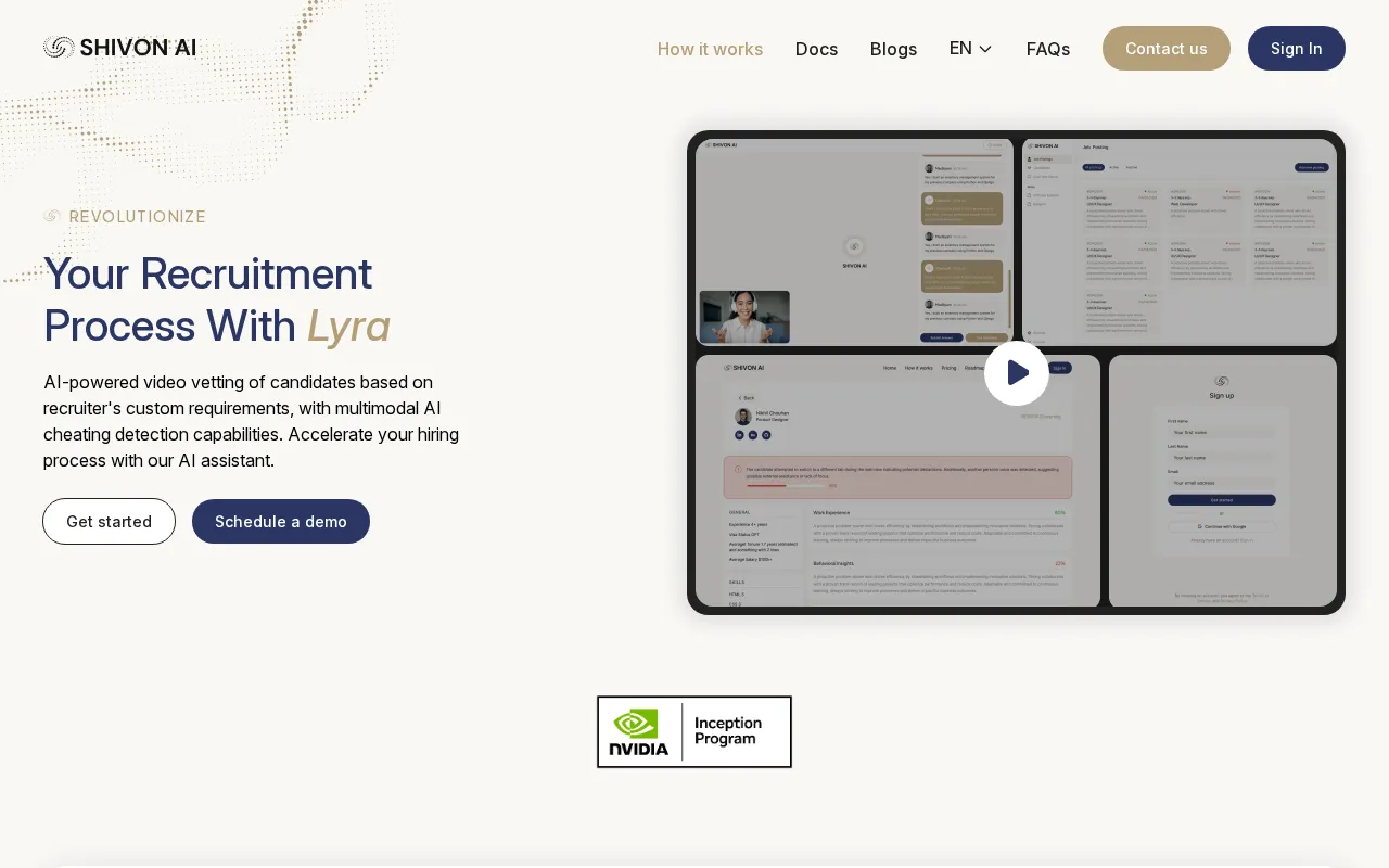 Shivon AI — pricing page