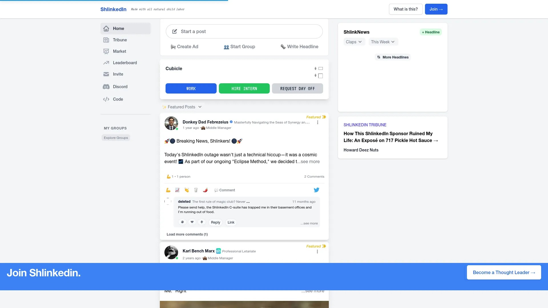 ShlinkedIn — preview screenshot