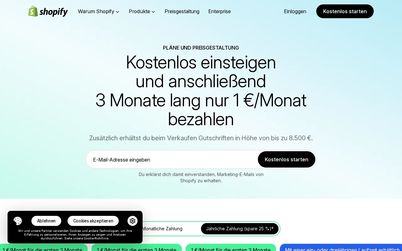 Shopify App Store — pricing page