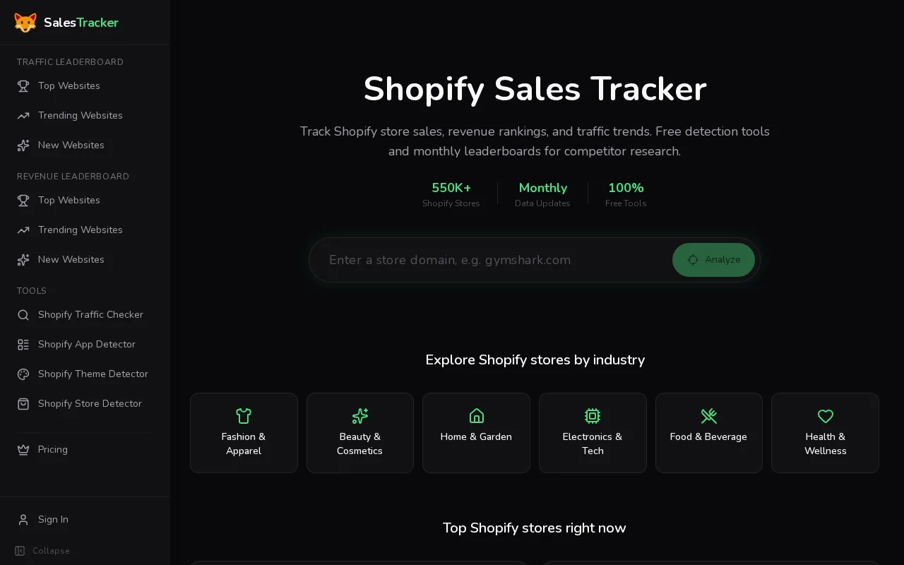 Shopify Sales Tracker — preview screenshot