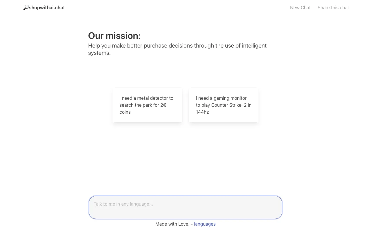 ShopwithAI.chat — preview screenshot