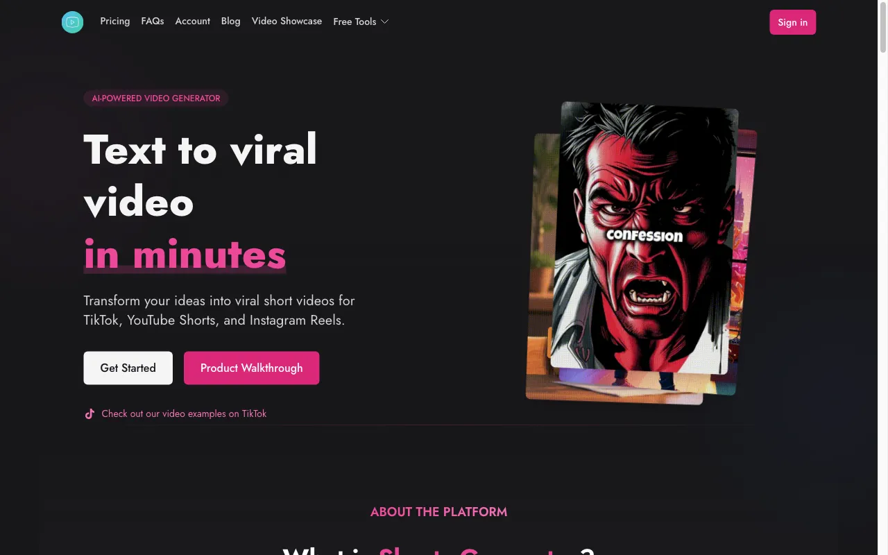 Short Generator — preview screenshot