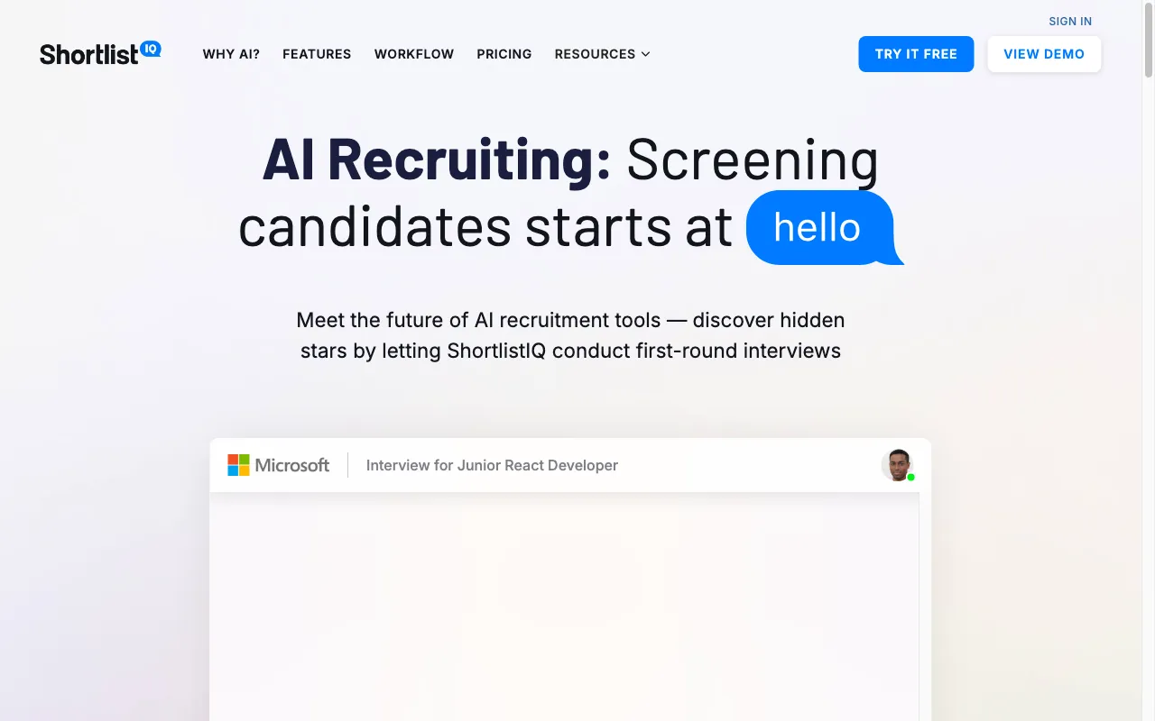 ShortlistIQ — preview screenshot