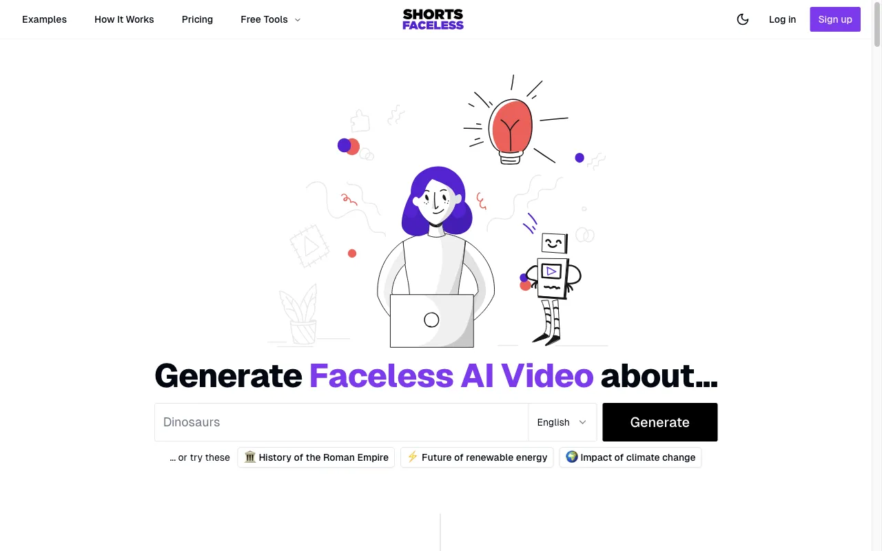 Shorts Faceless — preview screenshot