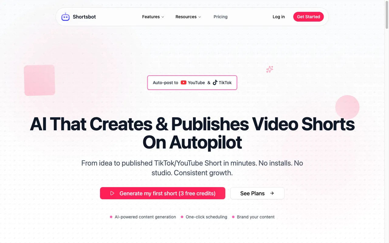 Shortsbot AI — preview screenshot