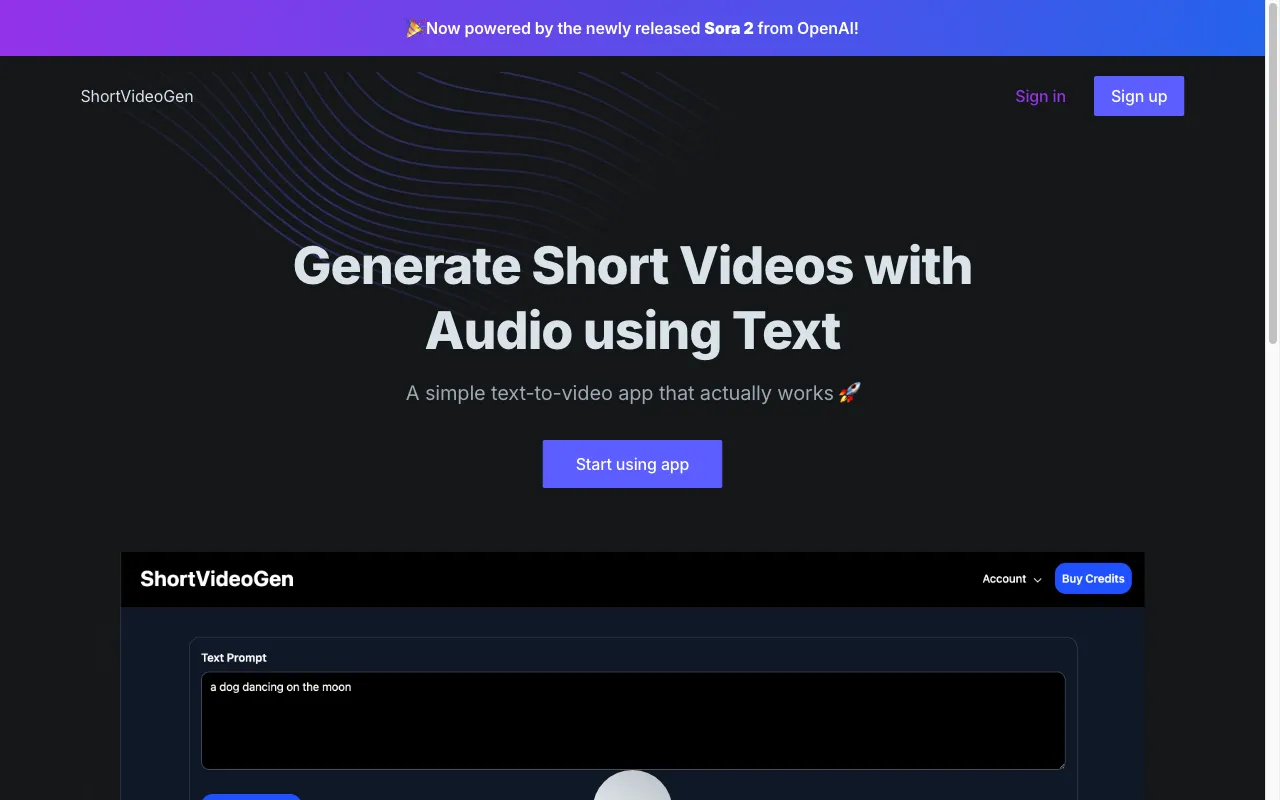 ShortVideoGen — preview screenshot
