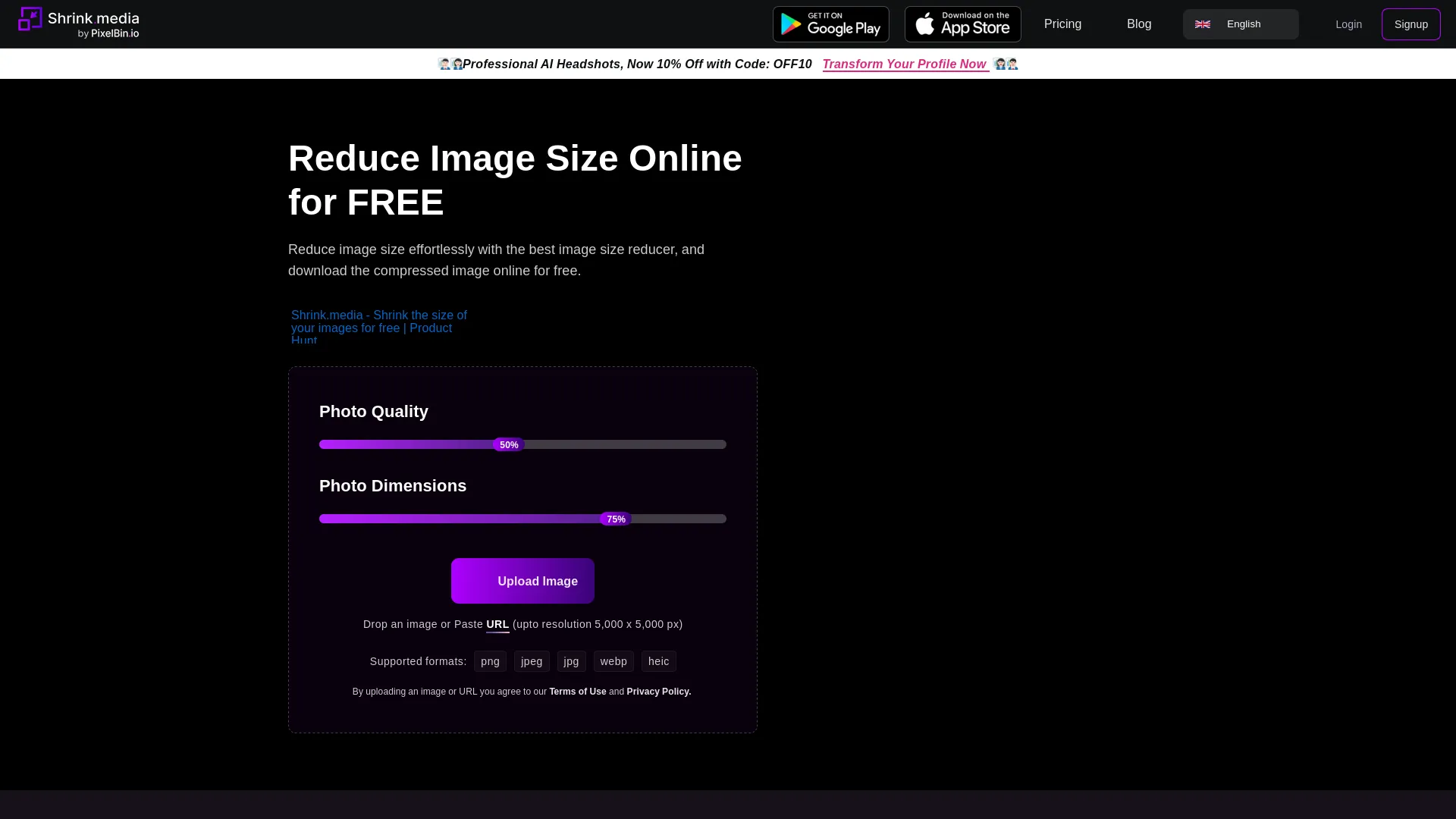 Shrink.media — preview screenshot
