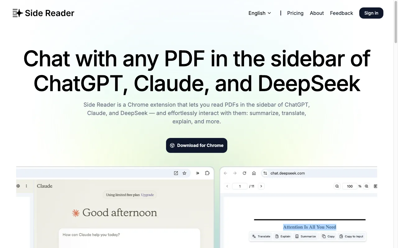 Side Reader — preview screenshot