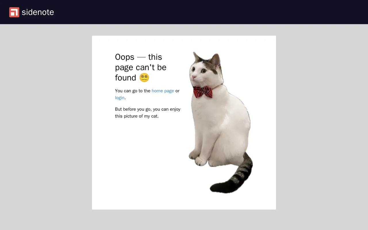 Sidenote — pricing page