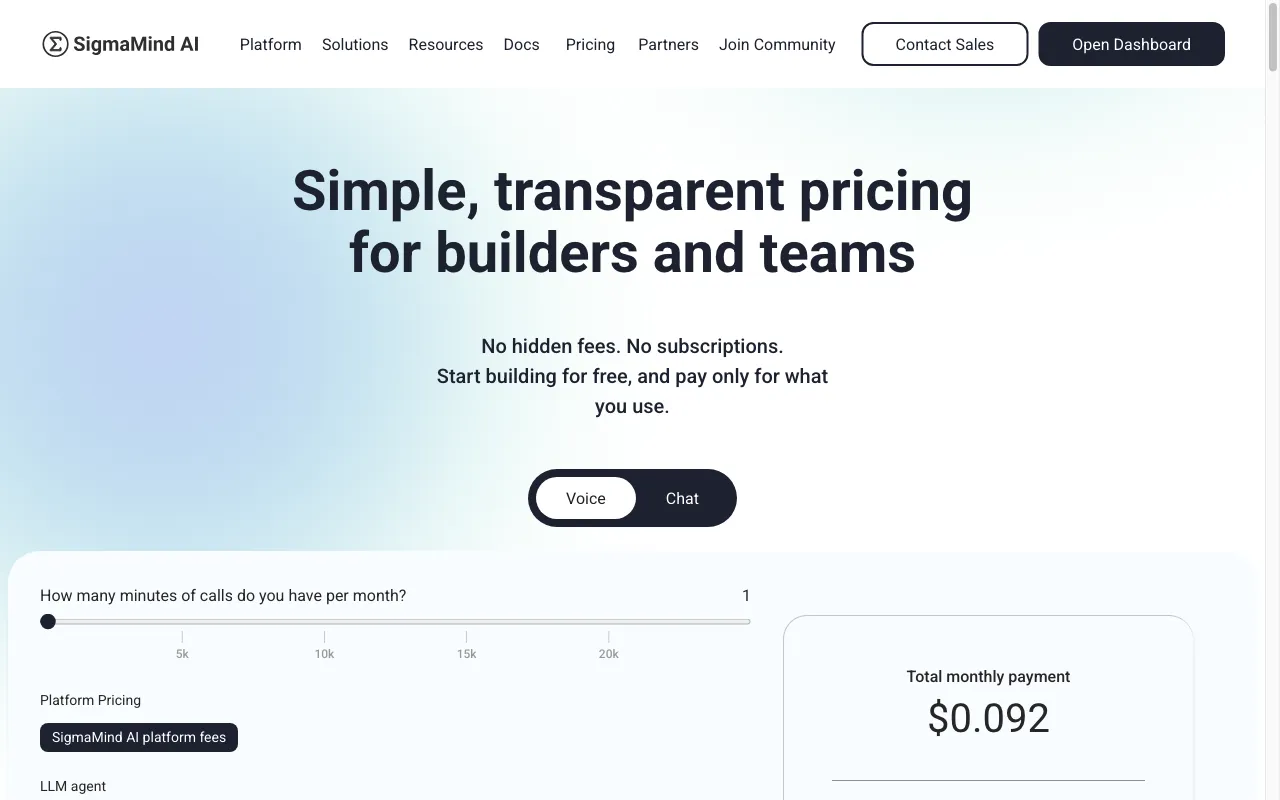 Sigma AI — pricing page