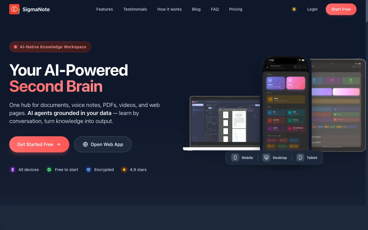 SigmaNote — preview screenshot