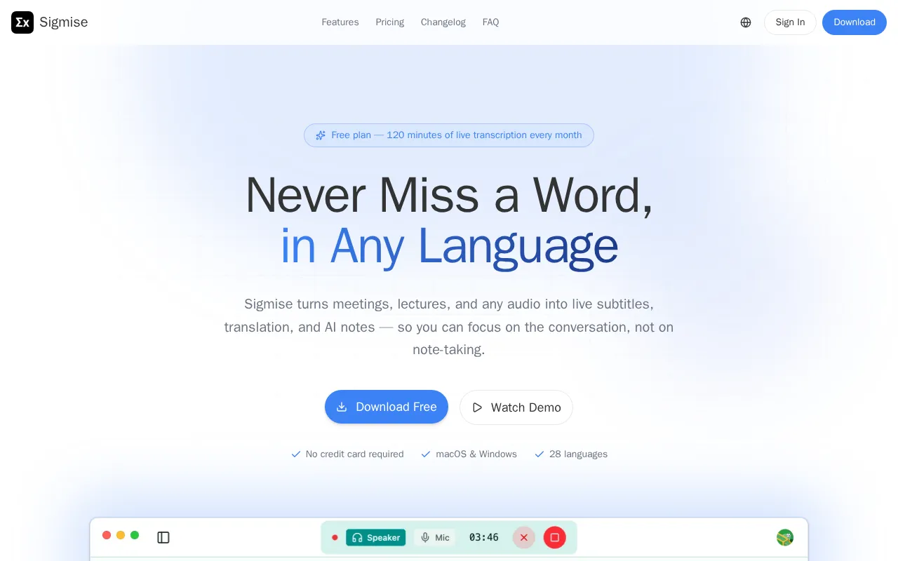 Sigmise — preview screenshot