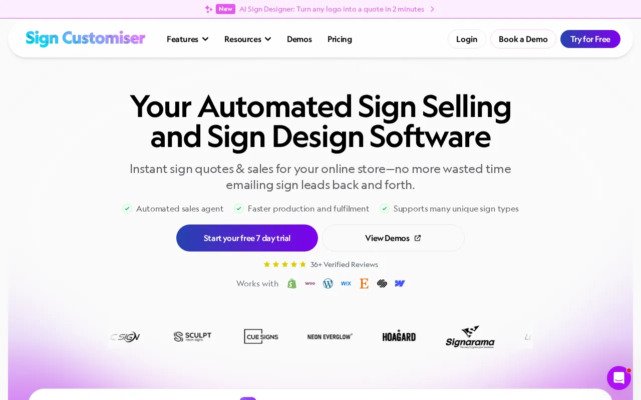 Sign Customiser — preview screenshot