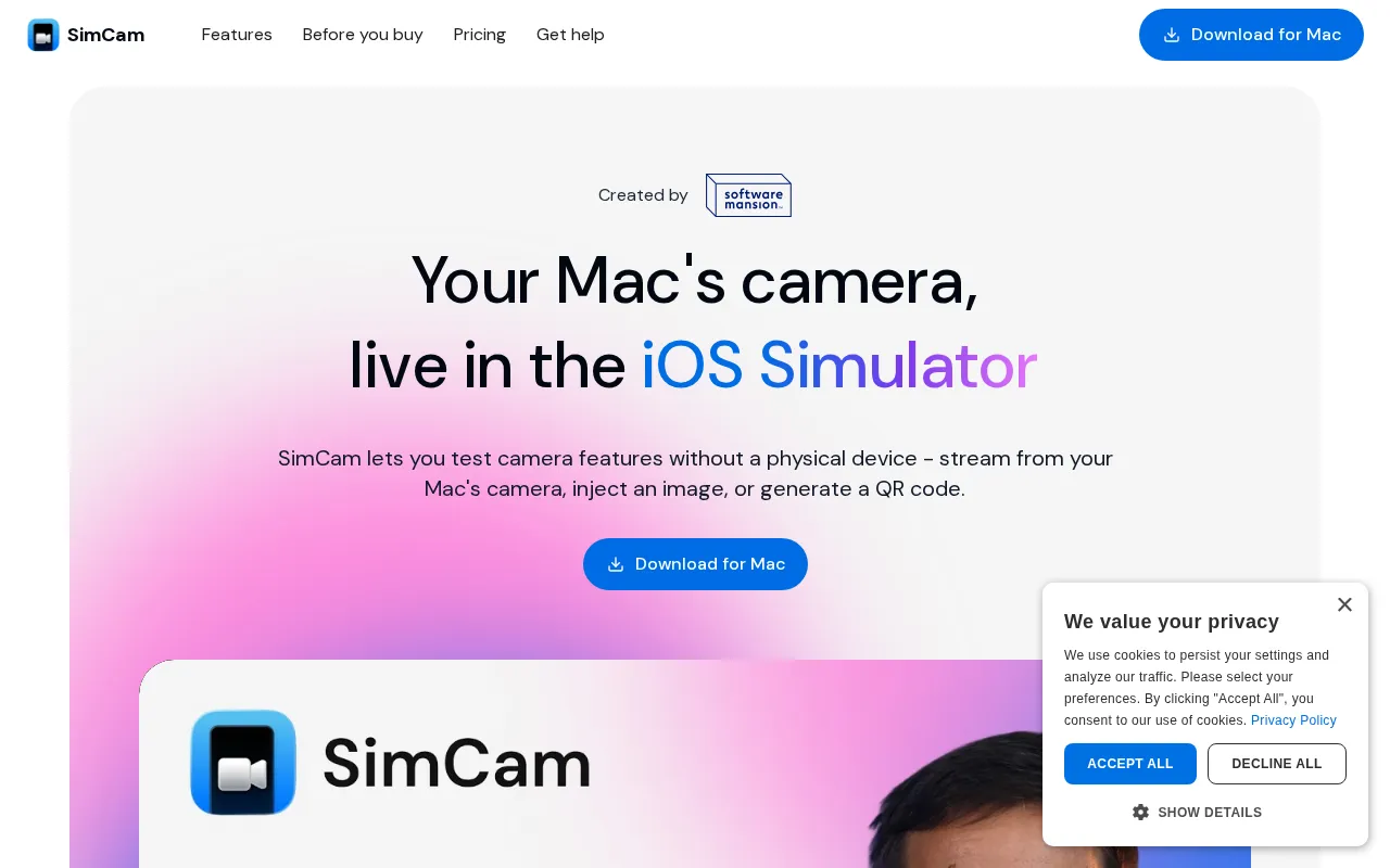 SimCam — preview screenshot