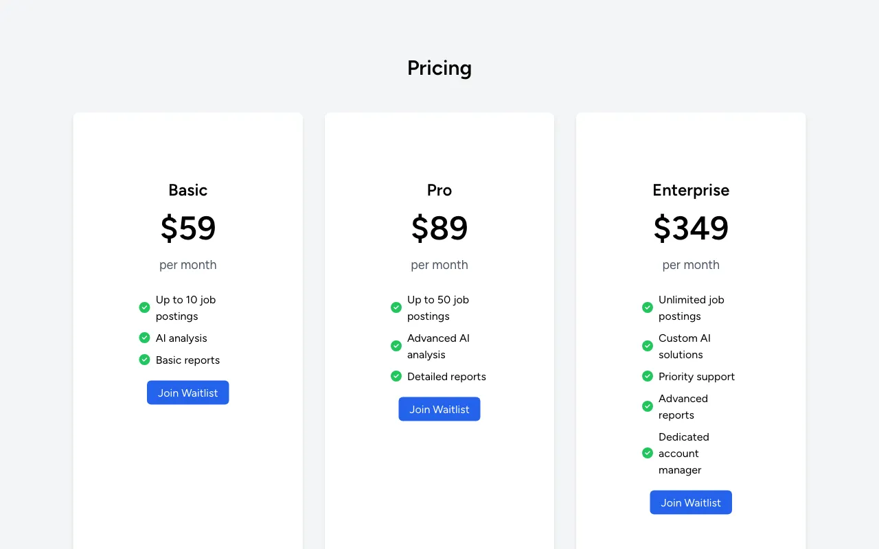 Simple HR — pricing page