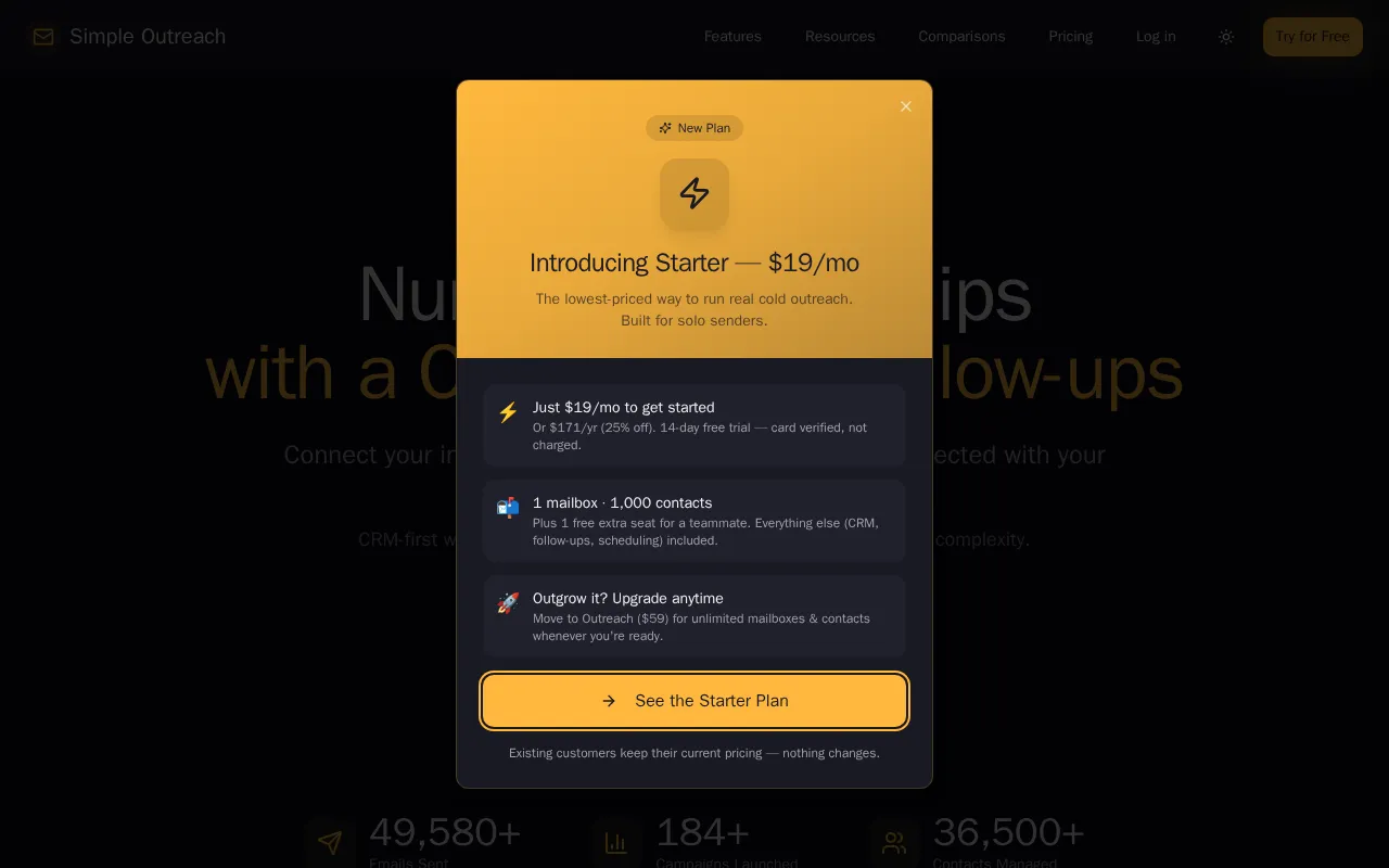 Simple Outreach — preview screenshot