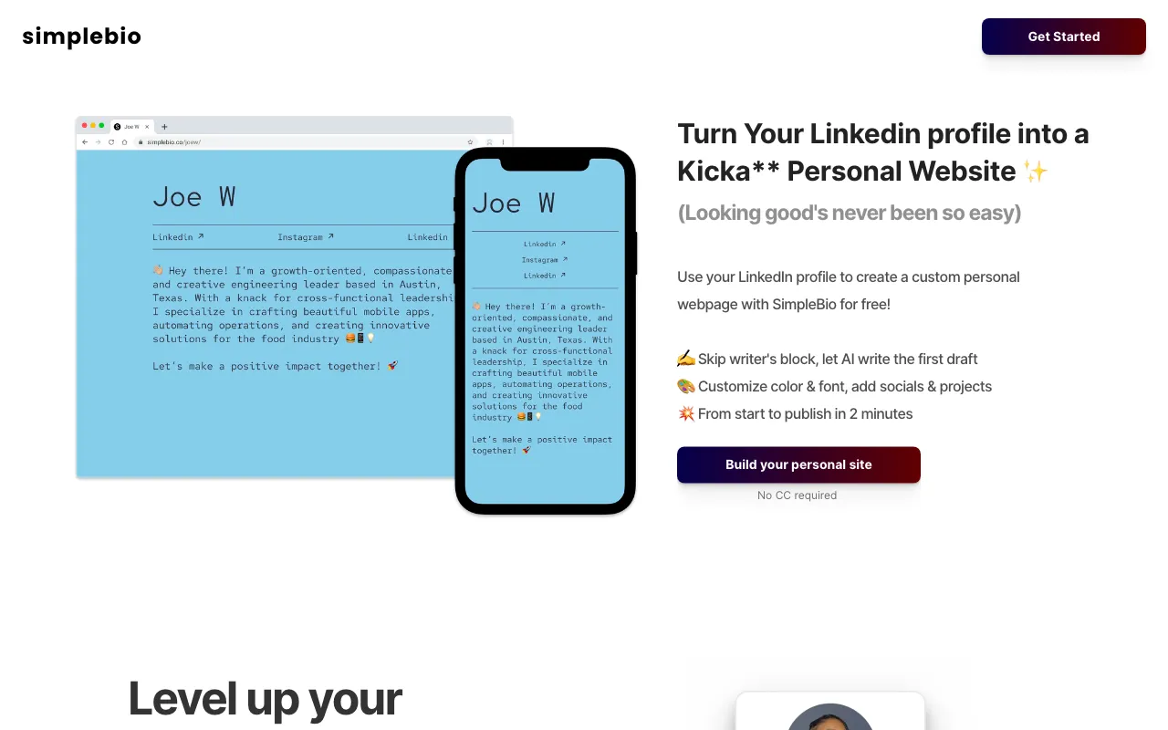 Simplebio — preview screenshot